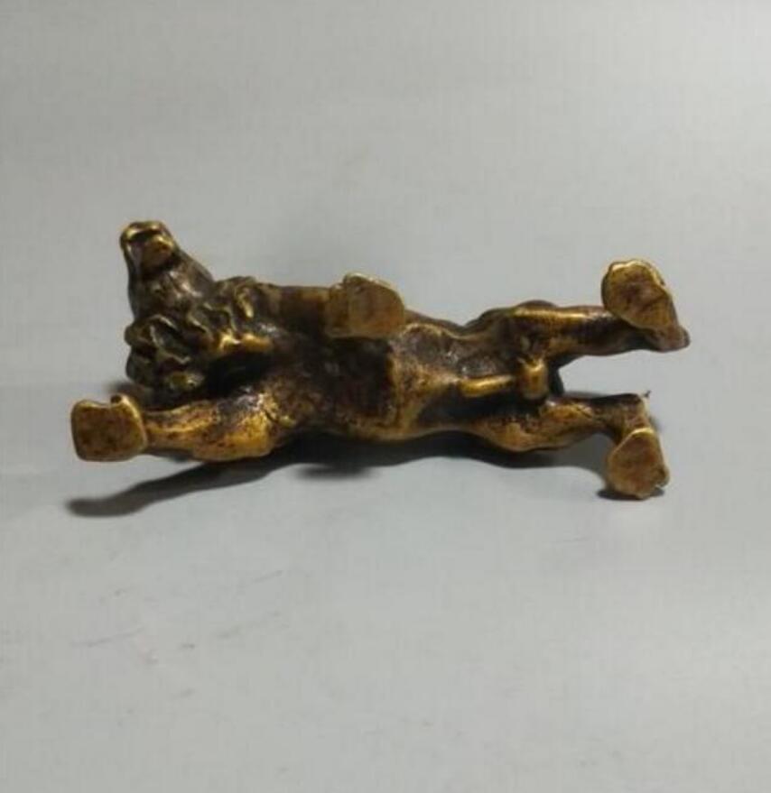 Copper Statue China's archaize pure brass lion small statue #3