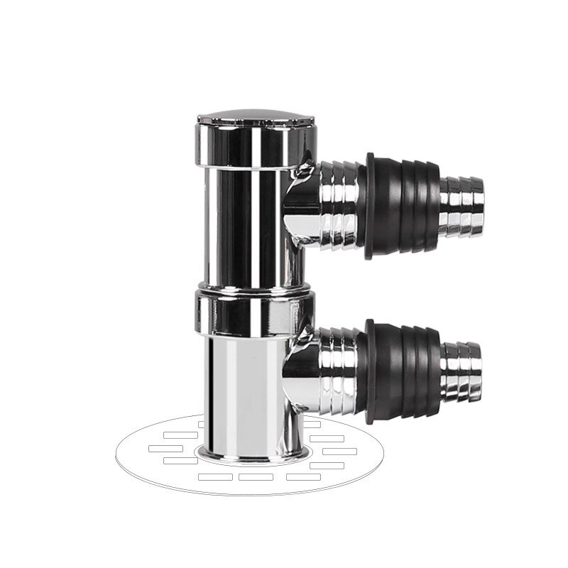 Chrome-plated Basin Washing Machine Launching Deodorant Tee Elbow Floor Drain Interface Plastic Dual-purpose Double Drainage: H