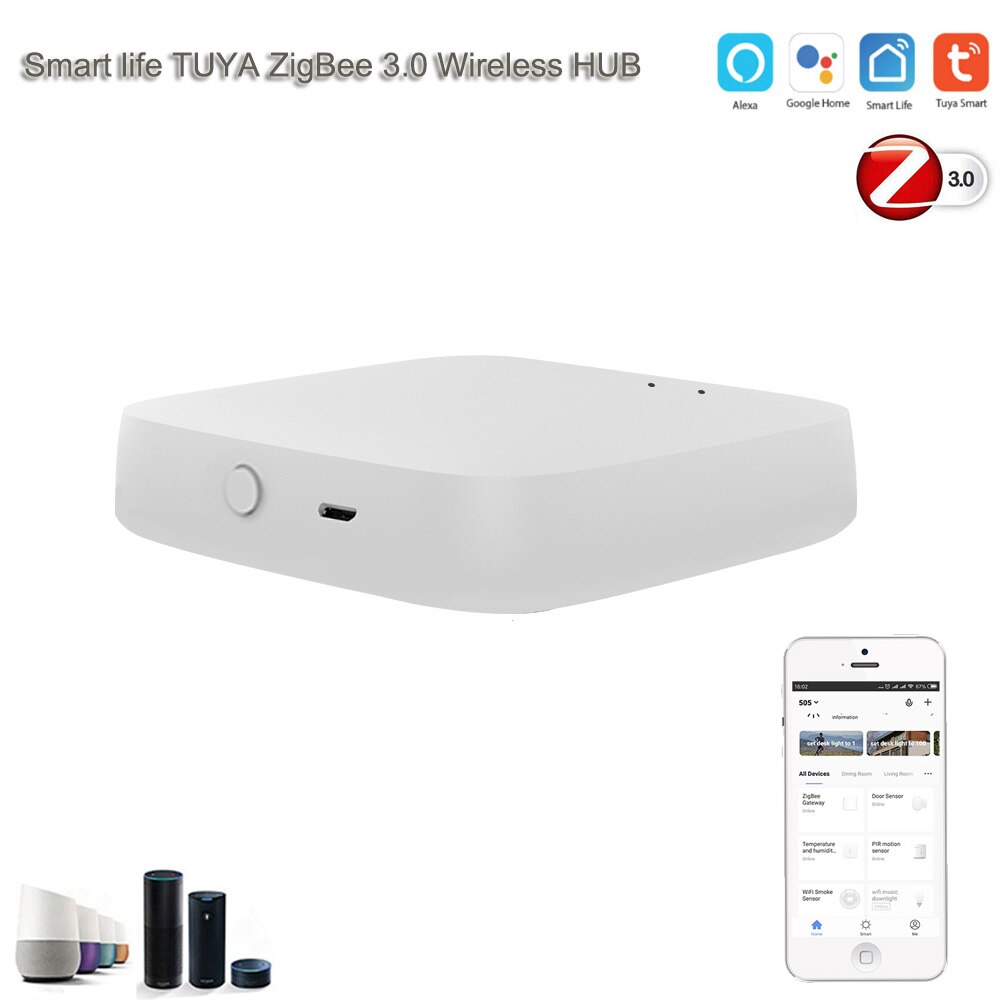 Tuya ZigBee 3.0 Smart Gateway Hub Smart Home Bridge Smart Life APP Wireless Remote Controller for Alexa Echo Google Home: ZigBee Wireless Hub