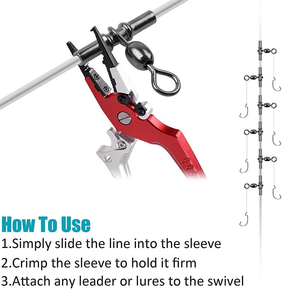 70Pcs 3 Way Cross Line Barrel Fishing Swivels Deep rig Crimp sleeves Crane Swivel Brass Fishing connectors Tackle