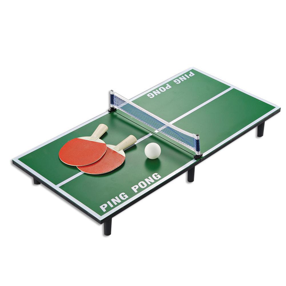 1セットミニ卓球セット木製ピンポンラケットテーブルポータブルボードゲームセットスポーツエンターテインメントおもちゃ子供用