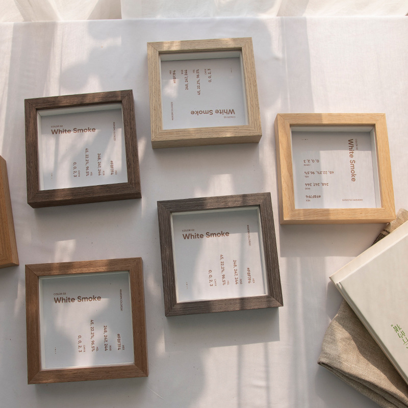 Minimalistisch vierkant houten fotolijst voor wand- en bureaudecoratie, holle vierkante fotolijst 6x6 8x8 inch