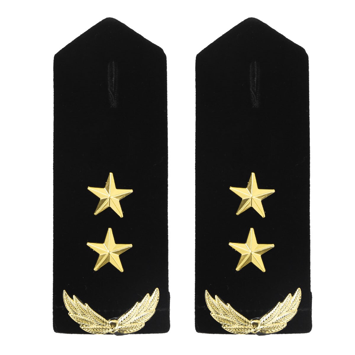 1 Paar Professionele Airlines Pilot Epaulet Gold Metal Bar/Ster/Tarwe Diy Epauletten Universele Sailor Kleding Schouder Board badge: Black A Two