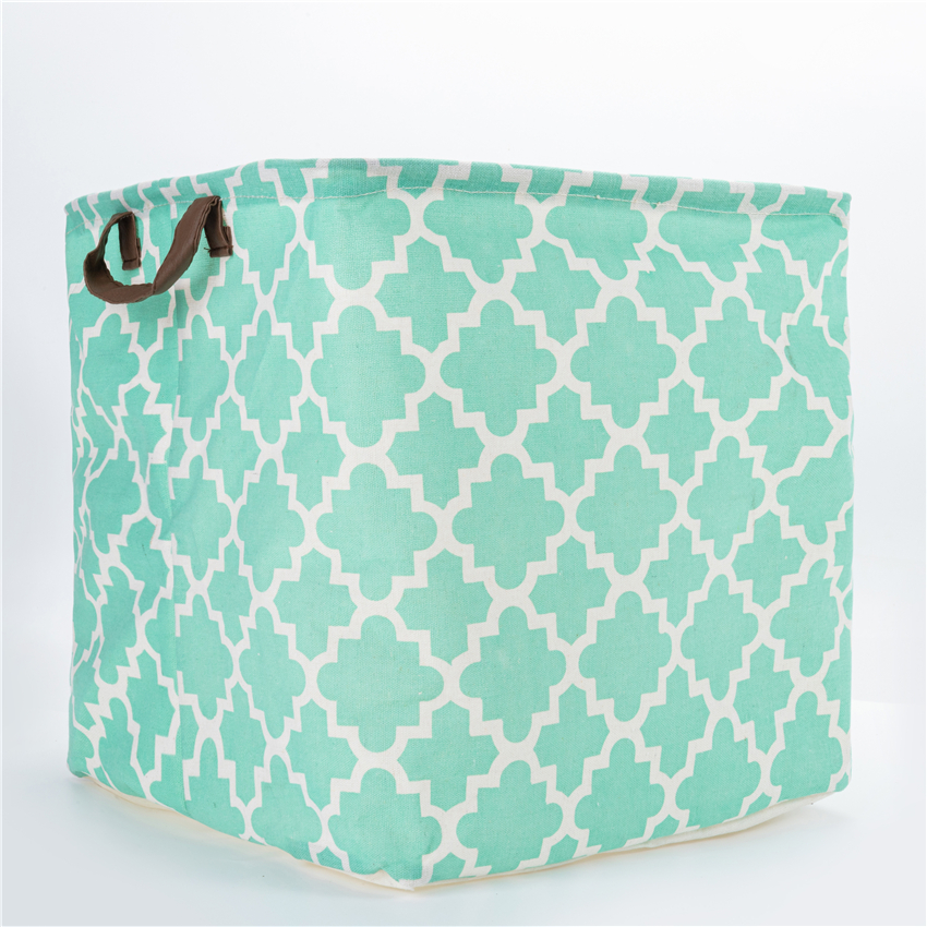 Cube Folding Cotton Linen Fabric Storage Box Clothes Toys Storage Basket For Toys Organizer Home Laundry Basket With Handle: 17
