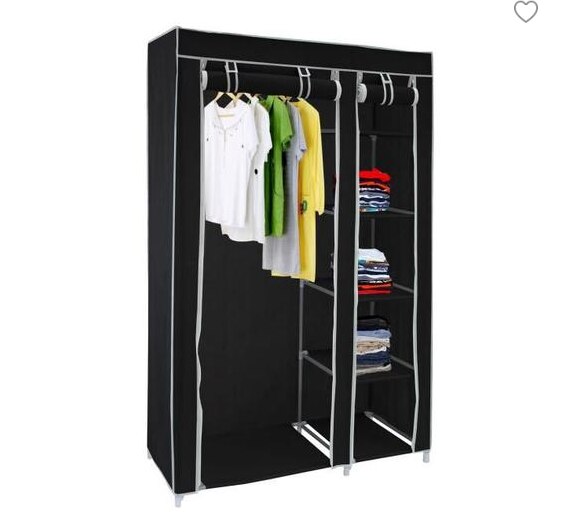 Wardrobe Multi-function Storage Clothes Shoe Storage Cabinet Single Door ClotheSimple Style Wardrobe Five-layer Black Shoe Rack