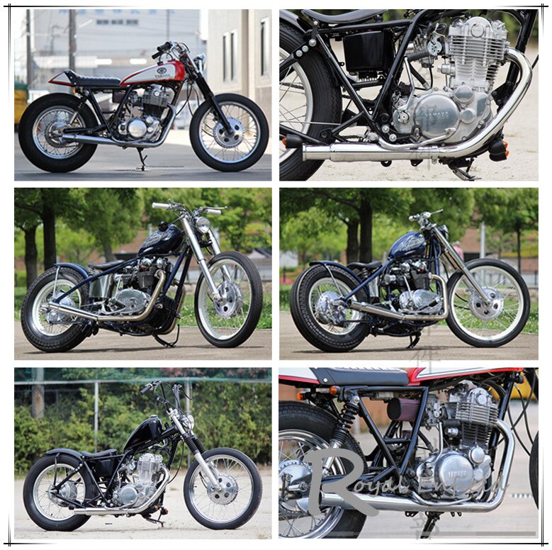 Universal Chrome Motorcycle Mufflers Silencer Motorbike Exhaust Pipe Megaphone Style For Chopper For Bobber Cafe Racer