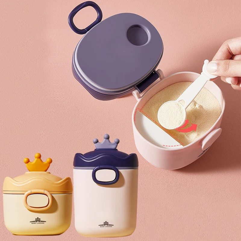 Portable Baby Food Storage Box BPA Free Formula Dispenser Cartoon Infant Milk Powder Box Toddler Snacks Cup Container