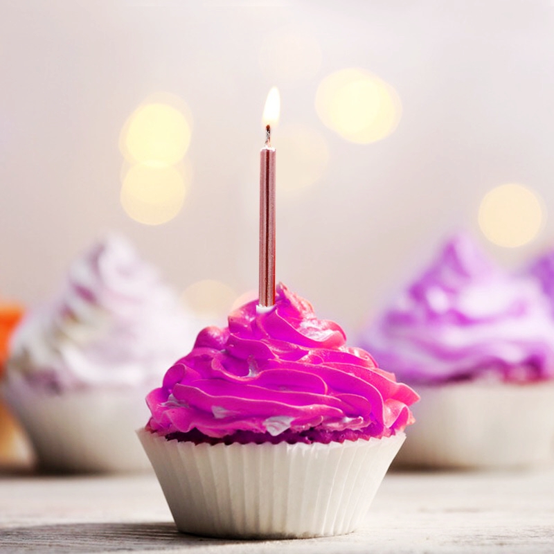 Velas metálicas doradas para pastel, lote de 6 unidades de velas seguras para niños, vela para de cumpleaños, pastel de bodas, suministros para decoración del hogar