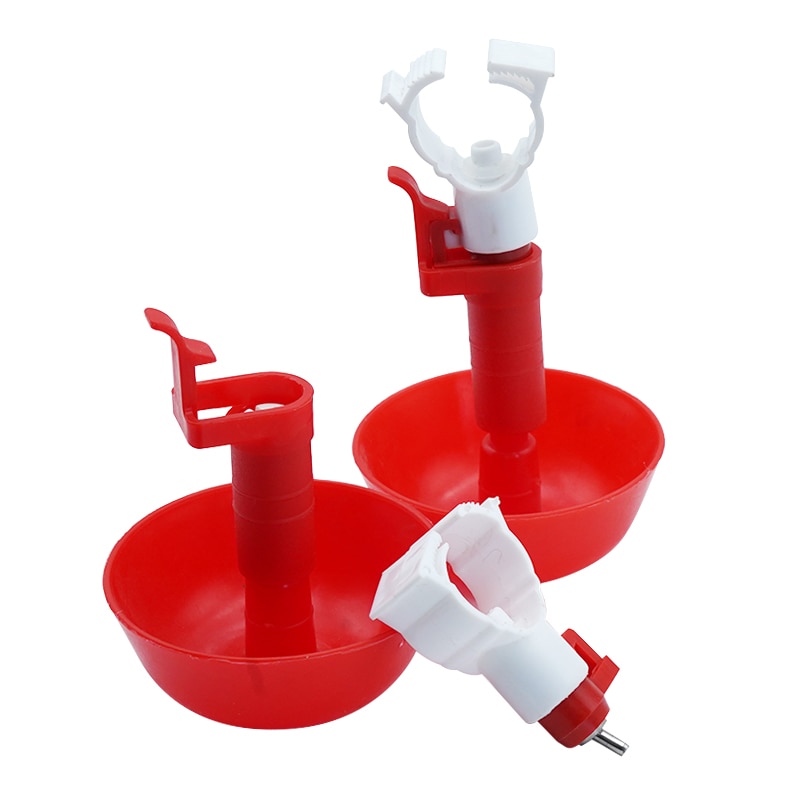 Abreuvoir automatique à tétine pour poulet, 15 pièces, mangeoire pour poulailler, abreuvoir rouge pour volaille