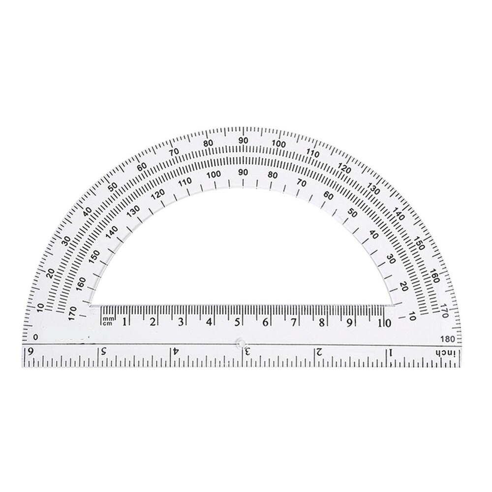 30 Pieces Plastic Protractors 180 Degree Protractor, 6 Inches, Clear