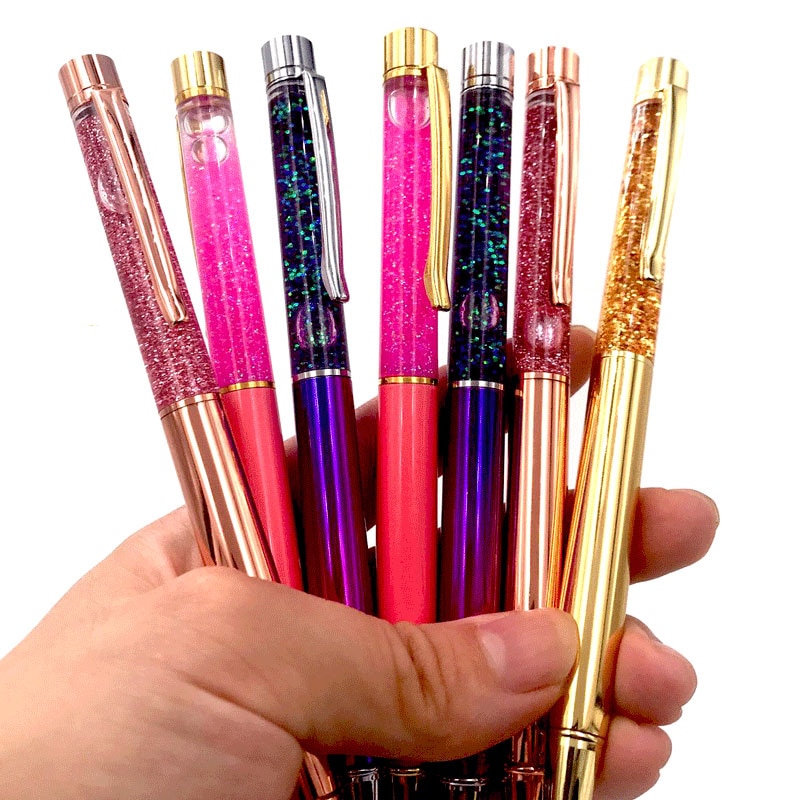 Beautiful Metal Ballpoint pen Luxury Gold Foil Ballpoint Pen for Writing Stationery School Office Supplies