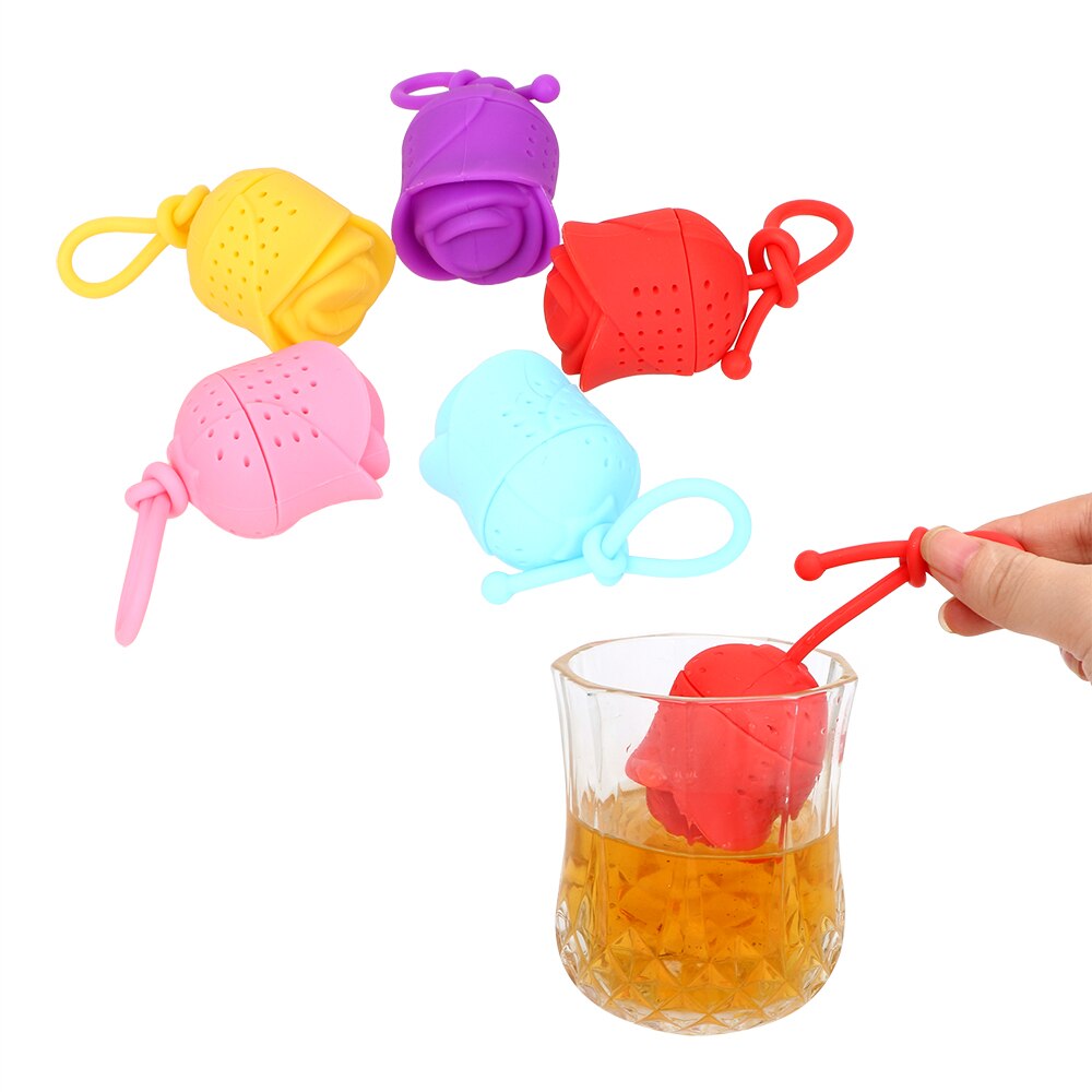 Silicone Tea Infuser Filter Loose Leaf Tea Ball Herbal Spice Rose Environmental Sanitation Tea Strainer