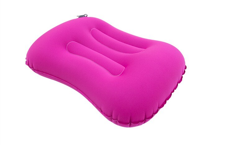 Inflatable 45x33cm Portable Pillow Polyester & TPU Air Filler Foldable Camp Travel Office Cervical Neck Pillow Home Textile: Rose