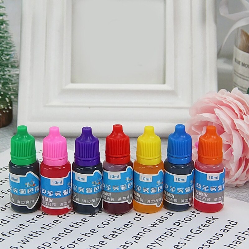 7 farver 10ml håndlavede sæbefarvepigmenter gør det selv flydende pigment slim farvestof til maling farvning af legetøj til børn  r9jc