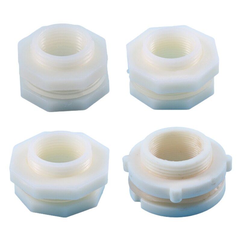 Bulkhead Fitting ABS Plastic Water Tank Connector for Rain Barrels Aquariums Ponds or Water Tanks 1/2 3/4 1 1/2 1 Inch