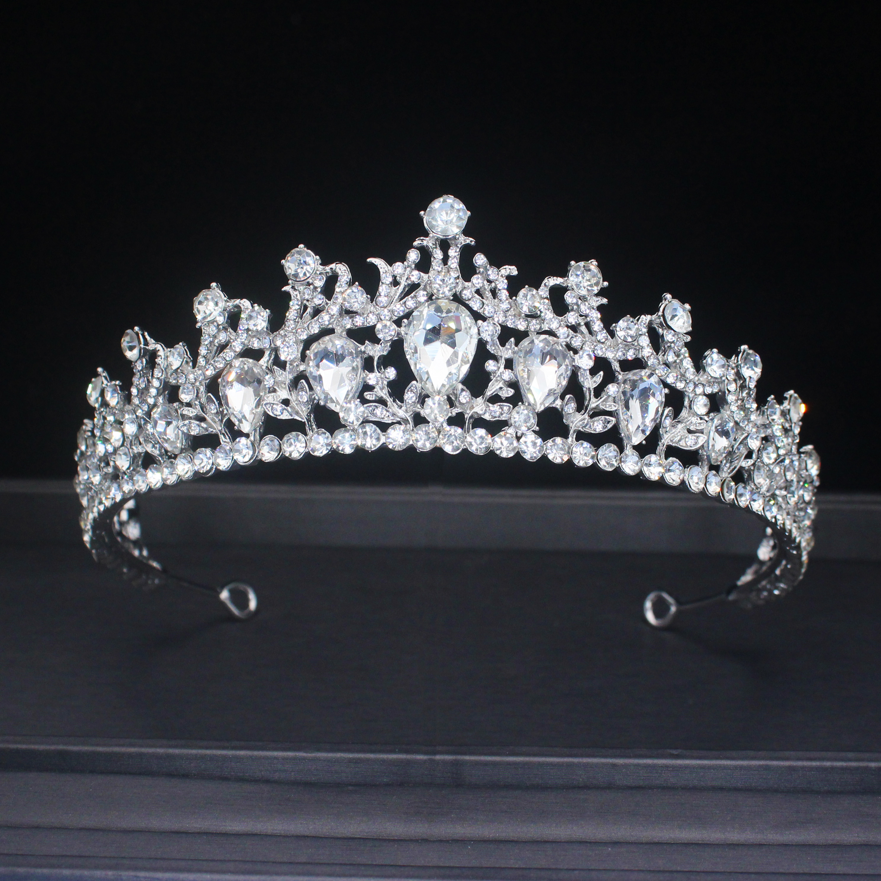 Vintage Kristal Tiara Kroon Hoofdbanden Voor Vrouwen Meisjes Strass Pageant Prom Diadeem Bruiloft Bruids Haar Sieraden Accessoires: Antique Gold Plated