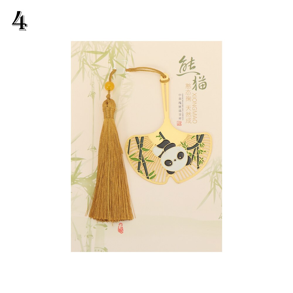Nette Panda Metall Lesezeichen Anhänger Hohl Lesezeichen Buch Quaste Pagination Chinesischen Stil Lesezeichen Kinder Büro Schule Schreibwaren: 4