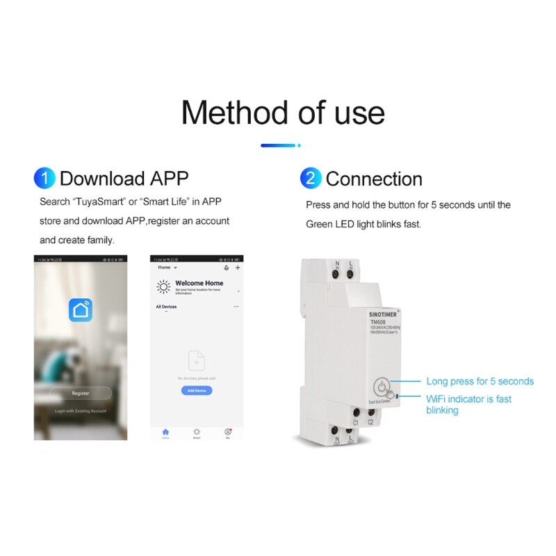 100-240VAC Single Phase WIFI Home Energy Meter with Timer Switch Remote Control by APP Voltage Current Detection Timing