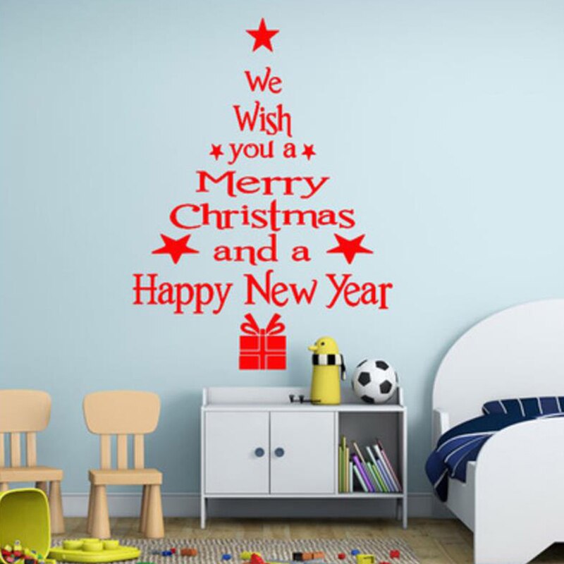 Removable Wallpaper Merry Christmas Tree Wall Stickers For Walls In Rolls Art Vinyl Decal Home Window Decor