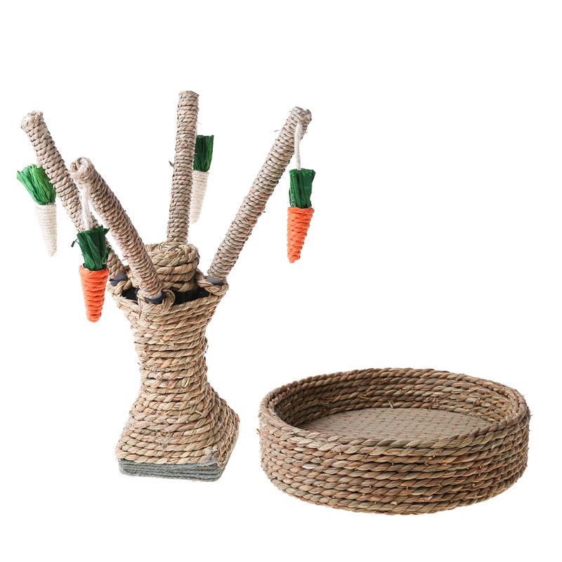 Small Animal Activity Rabbit Toy Fun Carrot Tree Boredom Breaker Rodent Dutch Rat Bite Playing Interaction Lovely Pet