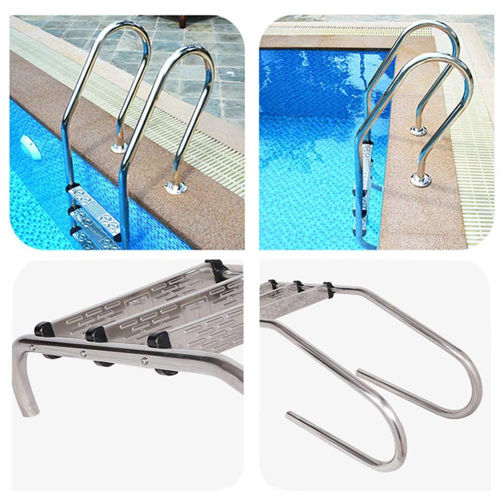 Swimming Pool Ladder Steps Stainless Steel Replacement Anti Slip Ladder Non-Slip Pedal Swimming Pool Accessories（Without Armrest