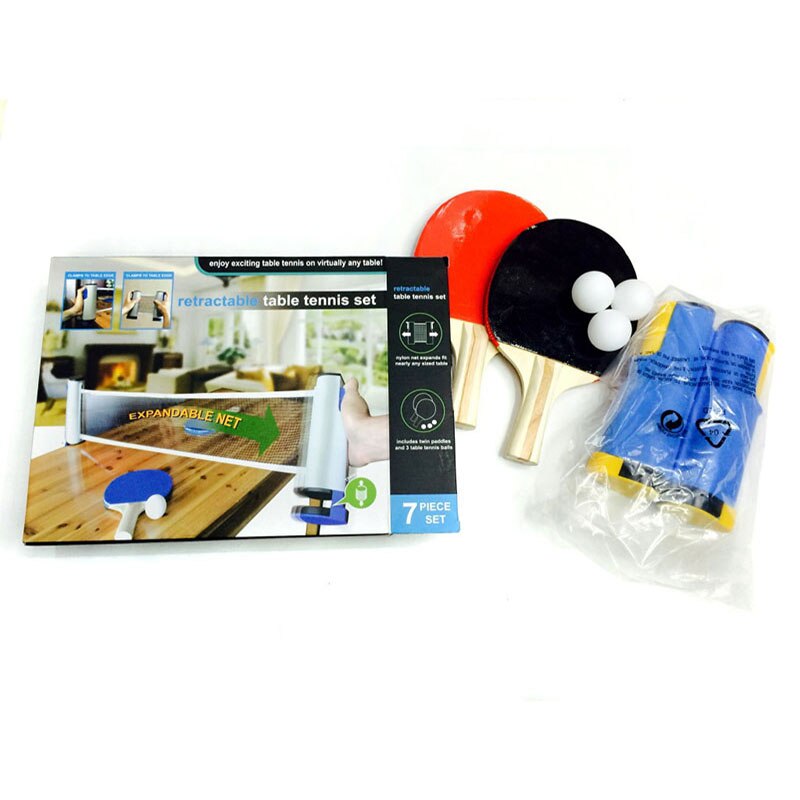 Table Tennis Net Assembly Suit Including Ping Pong Racket Ping Pong Balls Retractable Table Tennis Net Portable For Any Table