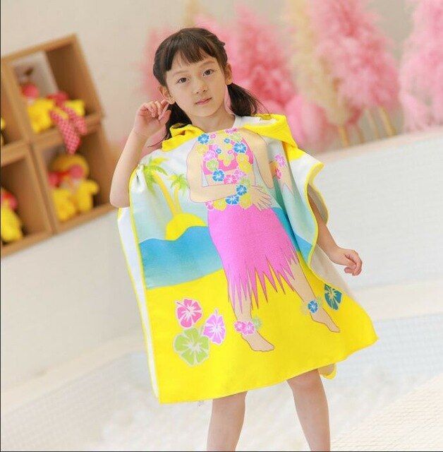 Baby Mit Kapuze Schlecht Handtuch Poncho freundlicher freundlicher Bademantel Handtücher Schlecht Kleid Schnell Trocken Saugfähigen Mikrofaser Reise Sport Strand Handtuch: shuaiqun