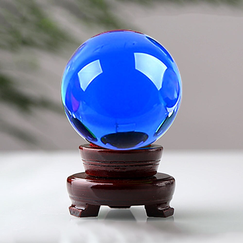 Bola de cristal de 40mm en 4 colores, bola de cristal artesanal para decoración del hogar de escritorio, bola de cristal de cuarzo Artificial transparente