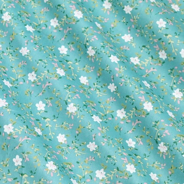 Blauwe Bloem Serie 100% Katoen Twill Stof Voor Patchwork Doek, diy Naaien Quilten Fat Quarters Materiaal Voor Baby & Kind: Small flower / 50x80cm