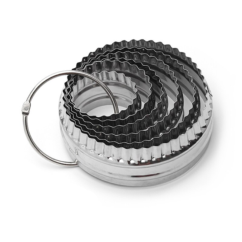 Emporte-pièce métallique carré ou rond, 6 pièces, double face, pour pâte à gâteau Fondant, Diy, 115: Default Title