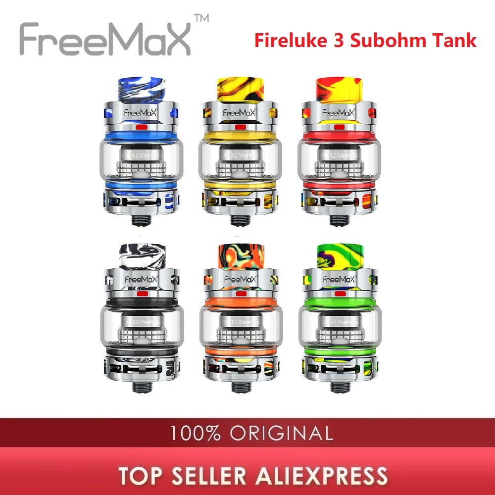 Original Freemax Fireluke 3 Subohm Tank 3ml Capacity & 0.15ohm/0.2ohm Coil Atomizer for Freemax Maxus 100W TC Kit Vs Zeus X