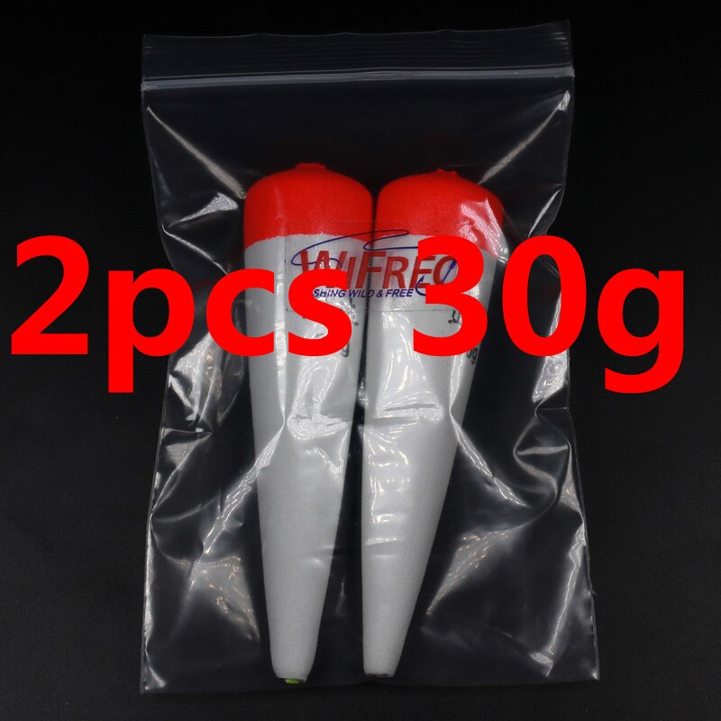 Wifreo 2PCS 15g 20g 30g Buoy EVA Foam Inline Float Bobbers Saltwater Float Catfish Pike Fishing Baitfish Floats for Live Bait: 2pcs 30g