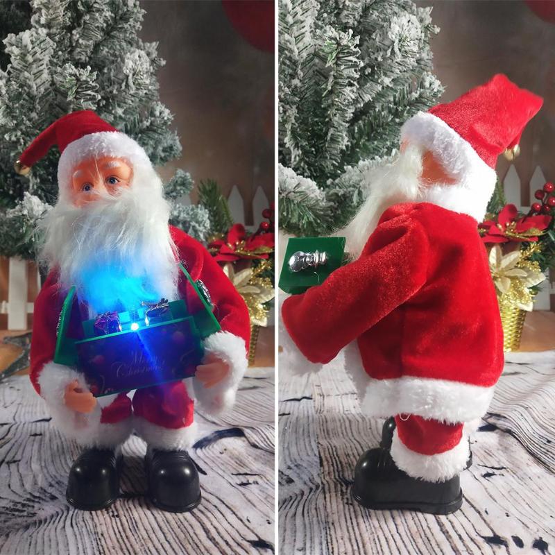 Christmas Electric Santa Claus Singing Doll Toy for Year Electric Christmas Doll Toy Navidad Xmas Decor