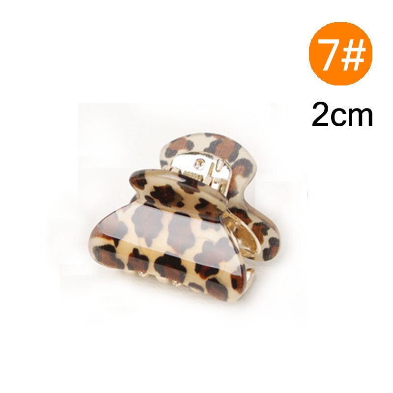 Store små plastik arcylic leopard hår kløer til kvinder hårspænder piger hårnåle klør klemme banan hår værktøj: 2cm mørk kaffe