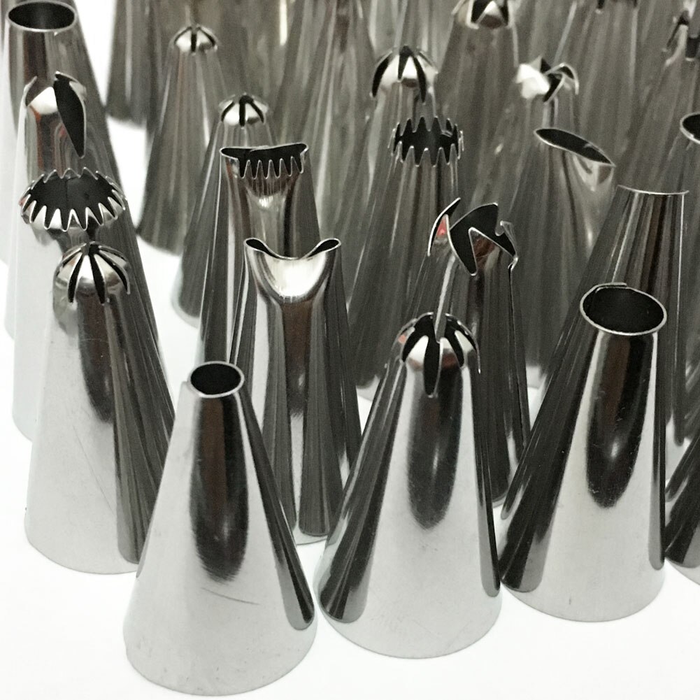 Cake Decorating 48Pcs/set Good Stainless steel Icing Piping Nozzles Pastry Tips Set Cake Baking Tools