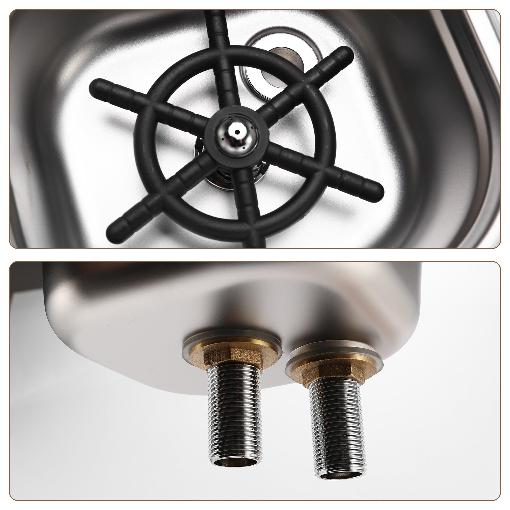 Cup Washer,Stainless Steel Automatic Cup Washer Glass Cleaning Rinser Bar Rinser Glass Rinser,Kitchen Sink Accessories