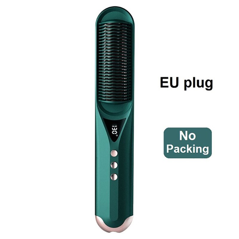 Electric Comb for Hair Straightener and Curler Air Brush Ion Generator Hair Crimping Hair Iron Crimper Hair Dryer Brush: Red