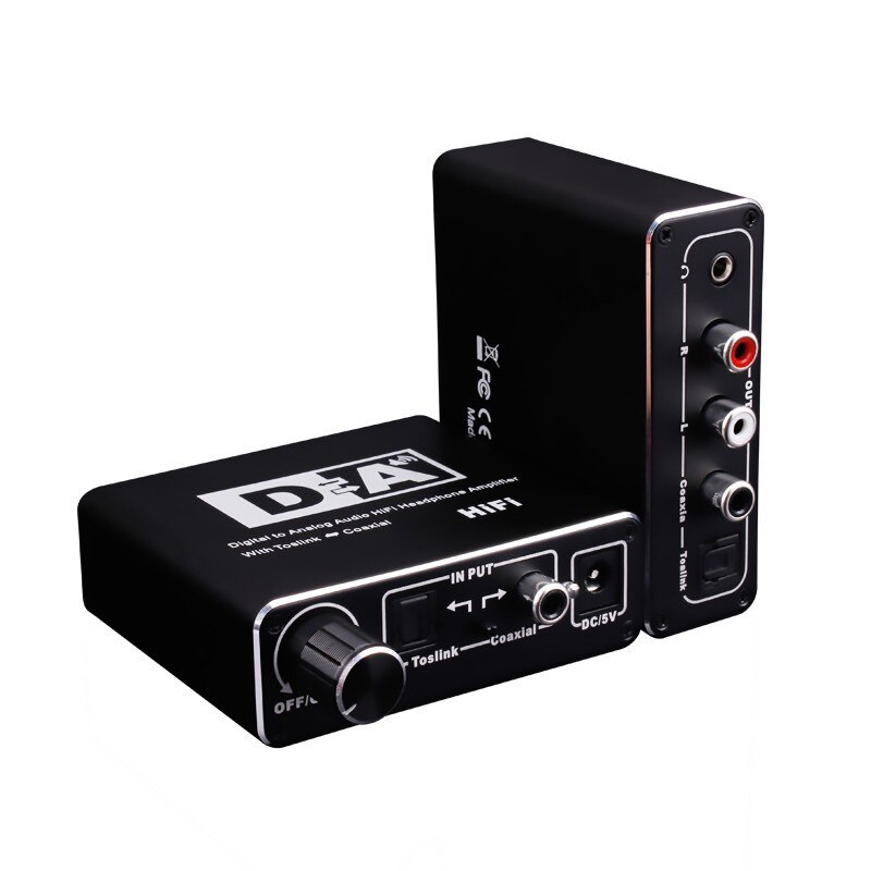 Hifi Dac Amp Digitale Audio Analoog Converter Rca 3.5Mm Hoofdtelefoon Versterker Toslink Optische Coaxiale Uitgang Draagbare Dac 24bit