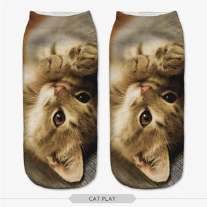 ZHBSLWT 3D Print Animal Sphynx Cat Women Socks calcetines Casual Cute Character Low Cut Ankle Socks Multiple Colors Harajuku: 2