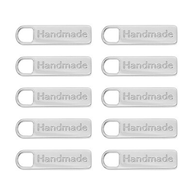 Etiquetas de Metal con letras hechas a mano para manualidades, cuerpo de cremallera para bricolaje, DIY, reparación a medida, ropa de costura, bolsos, accesorios de decoración, 10 Uds.: 1