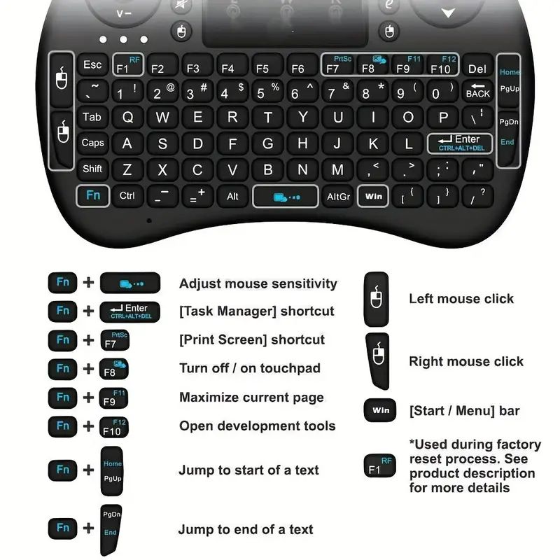 I8 2.4G Mini bezprzewodowa klawiatura 2.4GHz Air Mouse Remote Touchpad dla Android TV Box PC Smart TV