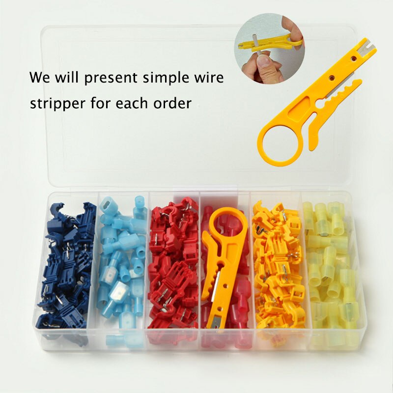 120 Pcs Quick Splice Wire Kabel Connectoren Terminals/Quick Connect Wire Crimp Scotch Lock Elektrische Kit Tool Set T-Vorm