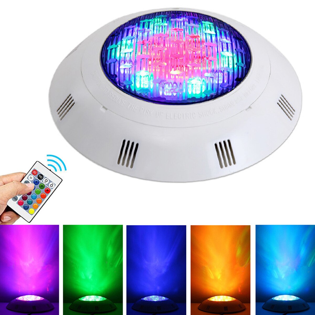 24V RGB Underwater Swimming Pool Light IP68 Waterproof Spa Lamp With Remote Control LED High-Power Infrared Wall-Mounted Light
