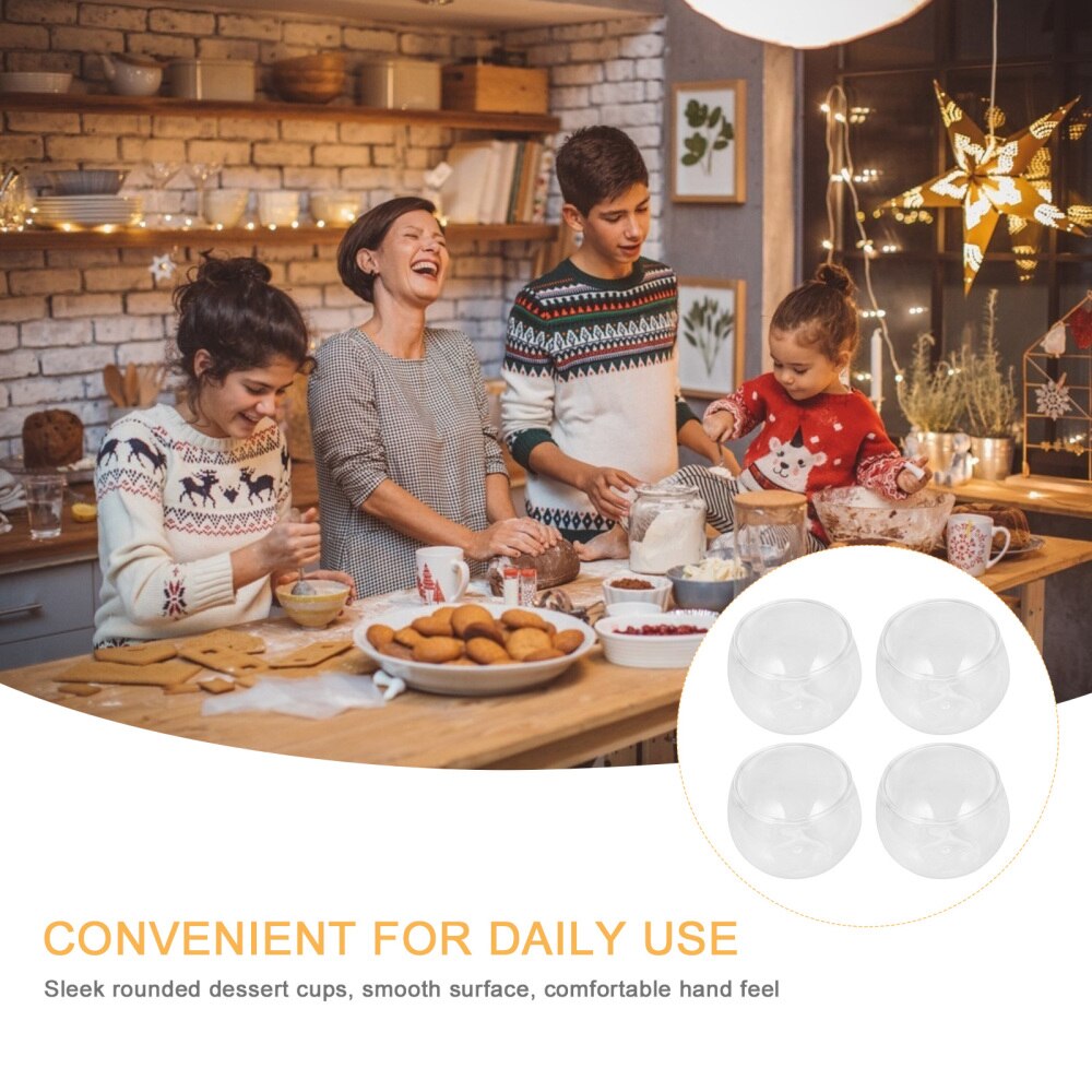 12 Pcs 75 Recyclable Pastry Cups Convenient Appetizer Cups (Transparent)