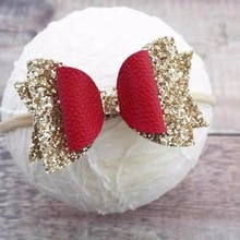 Thumbina-Diadema navideña de 3,5 pulgadas para niña, lazos brillantes para el pelo, pinzas para el pelo, lazo para de baile, banda para la cabeza, accesorios para el cabello