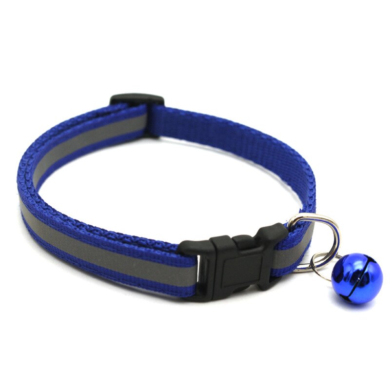 Collier pour chien chat en Nylon sangle cloche collier réfléchissant collier réglable chien chiot collier Pet chat accessoires de laisse en toute sécurité: Deep Blue