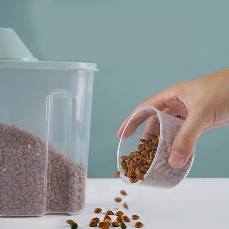 1PC Dog Food Box Cat Feeder Bucket Pet Bowl Feed Container Storage Barrel Box Dog Bowl Large Capacity Box Container