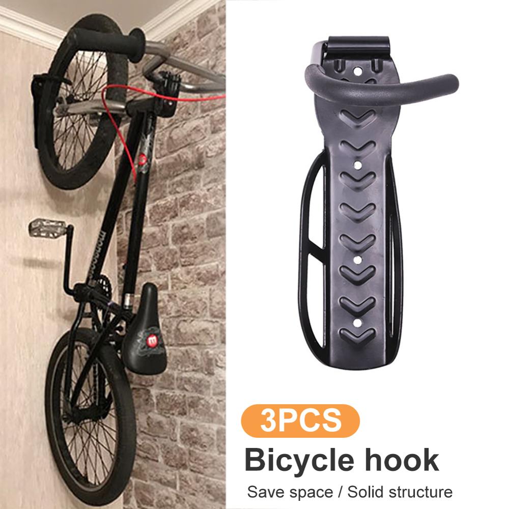 Cykel vægkrog holder stativ heavy duty hængende holder opbevaringsstativ til mtb road cykel opbevaring stål væg bøjle krog 3 stk/sæt