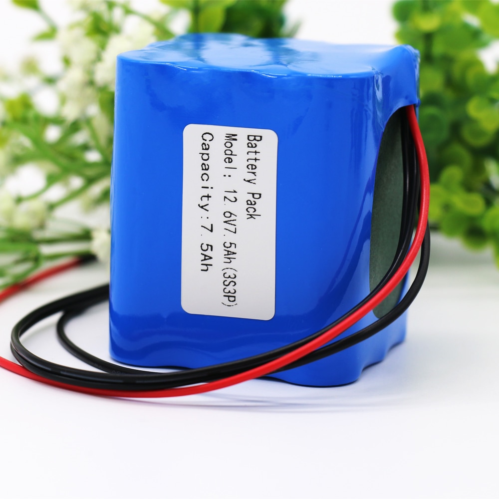 KLUOSI 12V Battery 3S3P 11.1V /12.6V 7500mAh 18650 Lithium-ion Battery Pack with 5A BMS for LED Lamp Light Backup Powe Etc