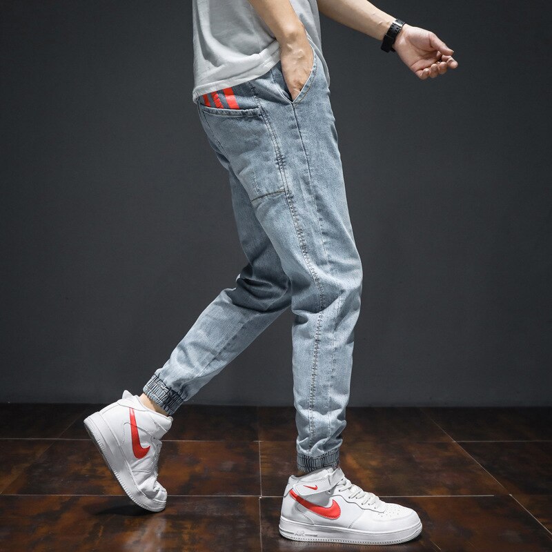 Streetwear bărbați blugi buzunare mare pantaloni cargo din denim blugi hip hop bărbați pantaloni de jogging pantaloni harem hombre 7xl